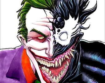 Venom Joker Mashup- SIGNED 11x17" Art print