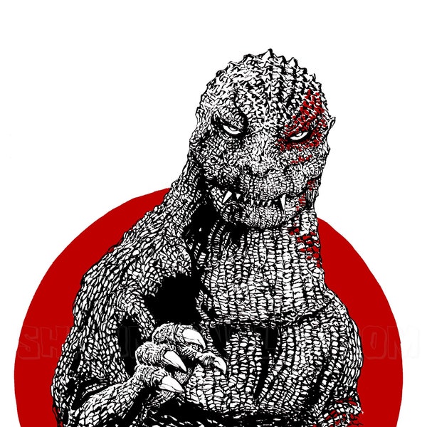 Godzilla 1985 11x17" SIGNED Pop Art Monster Scifi Kaiju Poster  Print by Shawn Langley