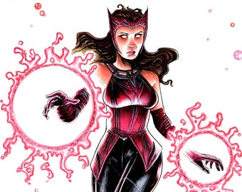 Scarlet Witch Wanda Maximoff Signed 11x17" Art print