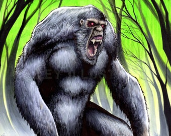 Bigfoot Horror 11x17" SIGNED  Poster Print