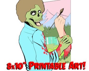 Afdrukbare muurkunst Toon Bob Zombie afdrukbare Instant Horror Art PDF