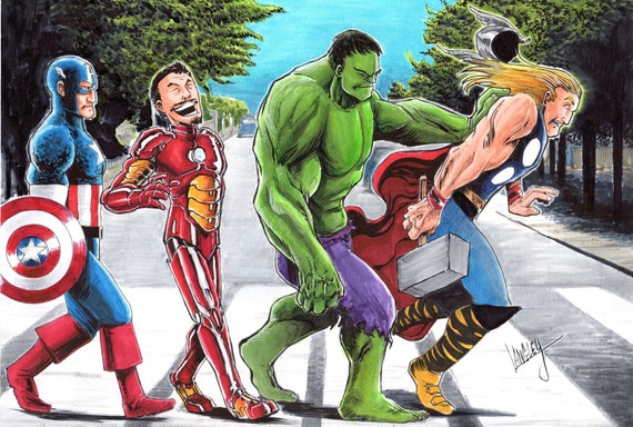 ポスター】アビーロード ビートルズ ポップアート①(A1サイズ) The