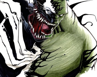 Venom Hulk Mashup- Signed 11x17" Art print