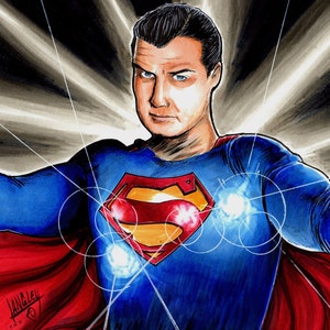 George Reeves Superman - Signed 11x17" Comic Wall Art print