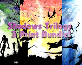 Shadows Trilogy Bundle! 11x17" SIGNED Posters, Horror, Comics,, Fantasy Sci-Fi Art