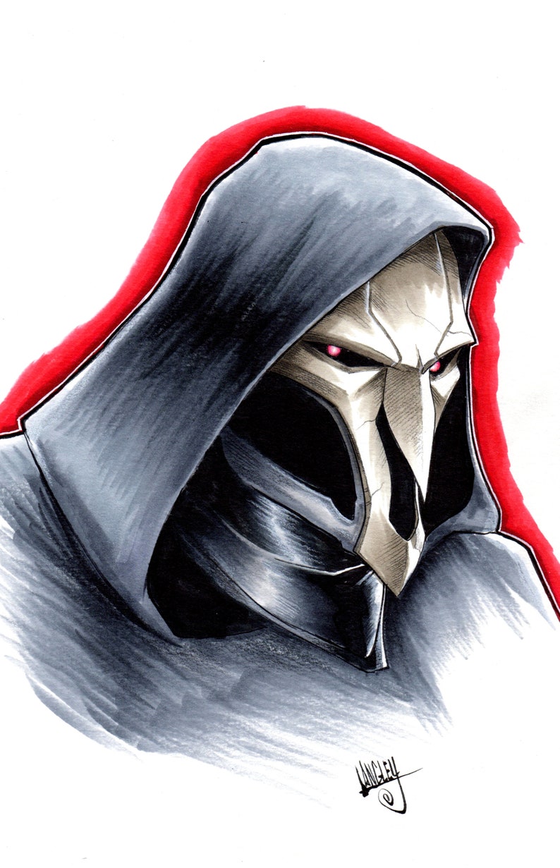 Overwatch Reaper 11x17 Signed Art Print Wall Decor Etsy