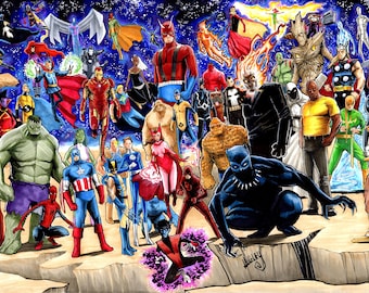 Marvel Universe- Signed 11x17" Art print