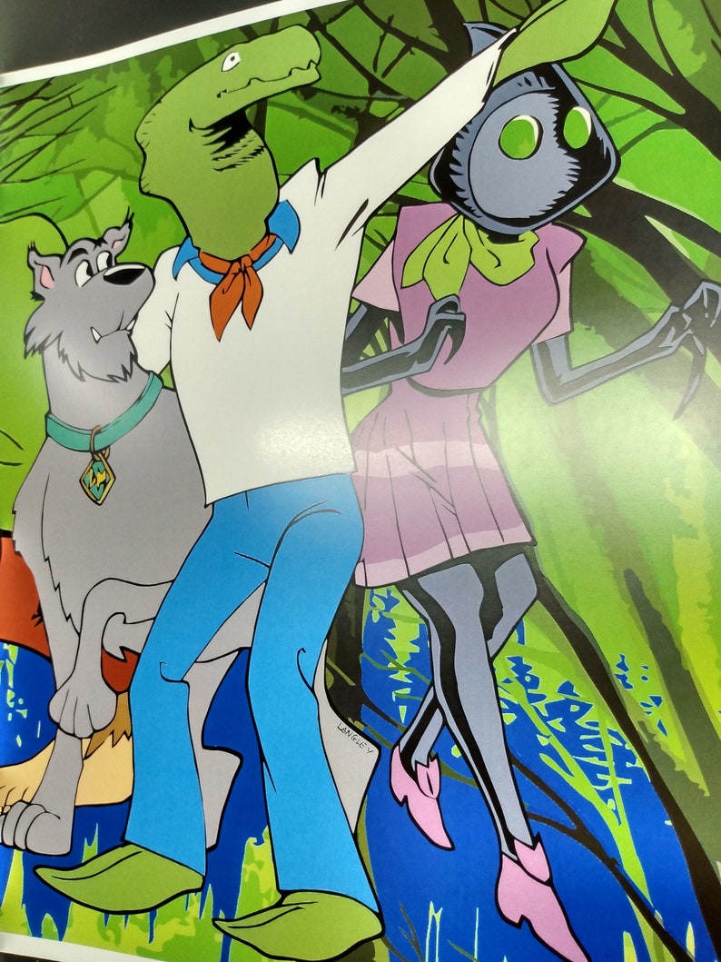 Cryptid Crew, Signed 11x17 Poster Print, Mothman Bigfoot Scooby Doo Parody/Satire image 2