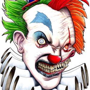 The Clown 11x17 Horror Art, Signed Poster Print