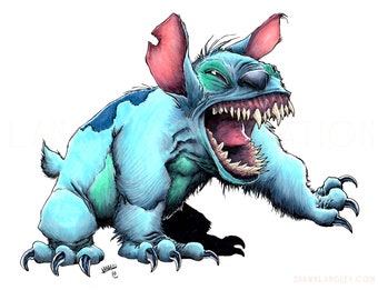 Stitches, SIGNED 11x17 Disney Satire Horror Parody Art Print