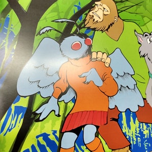 Cryptid Crew, Signed 11x17 Poster Print, Mothman Bigfoot Scooby Doo Parody/Satire image 3