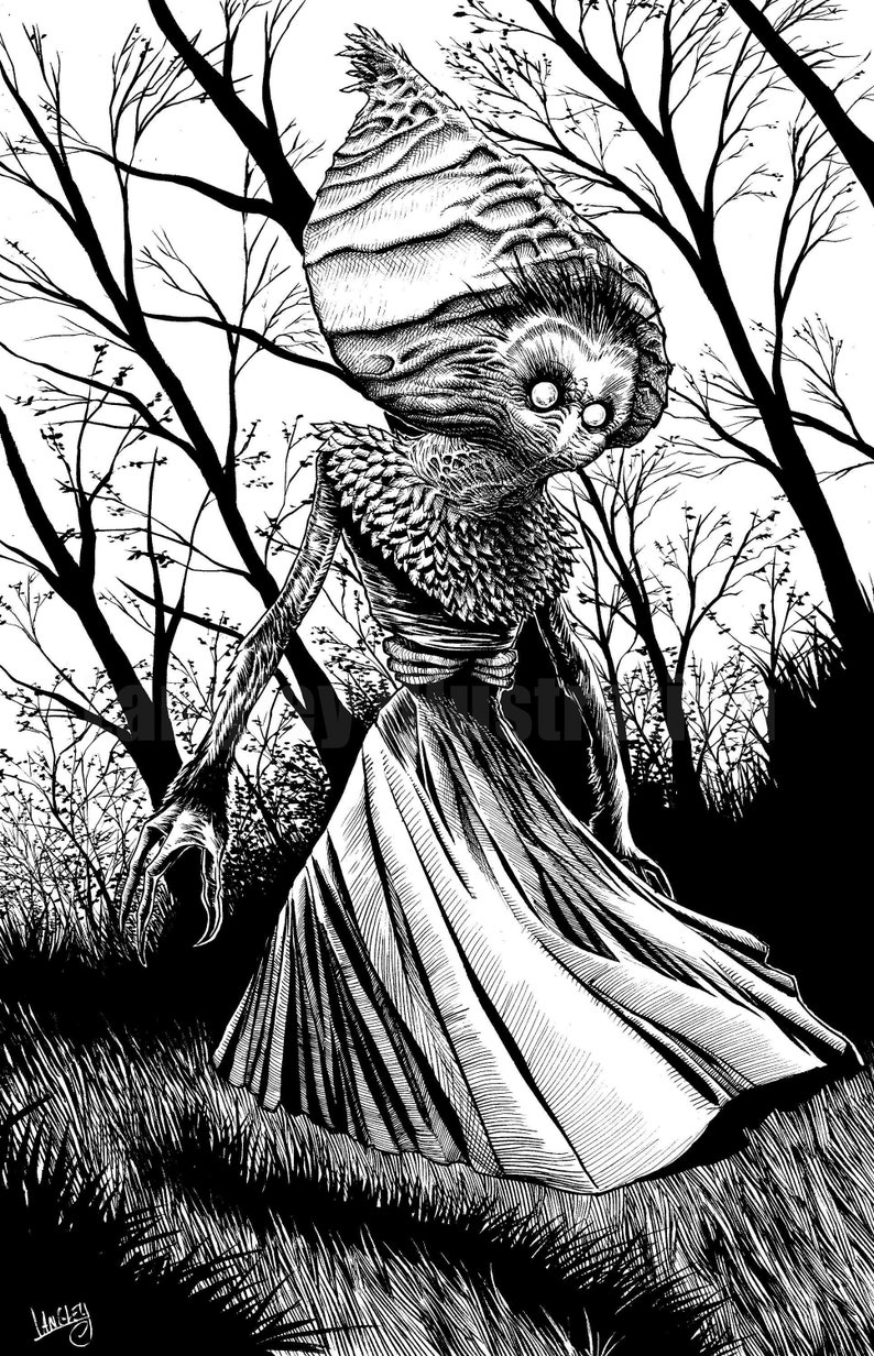 Flatwoods Monster 11x17 Signed Print Horror Artwork - Etsy