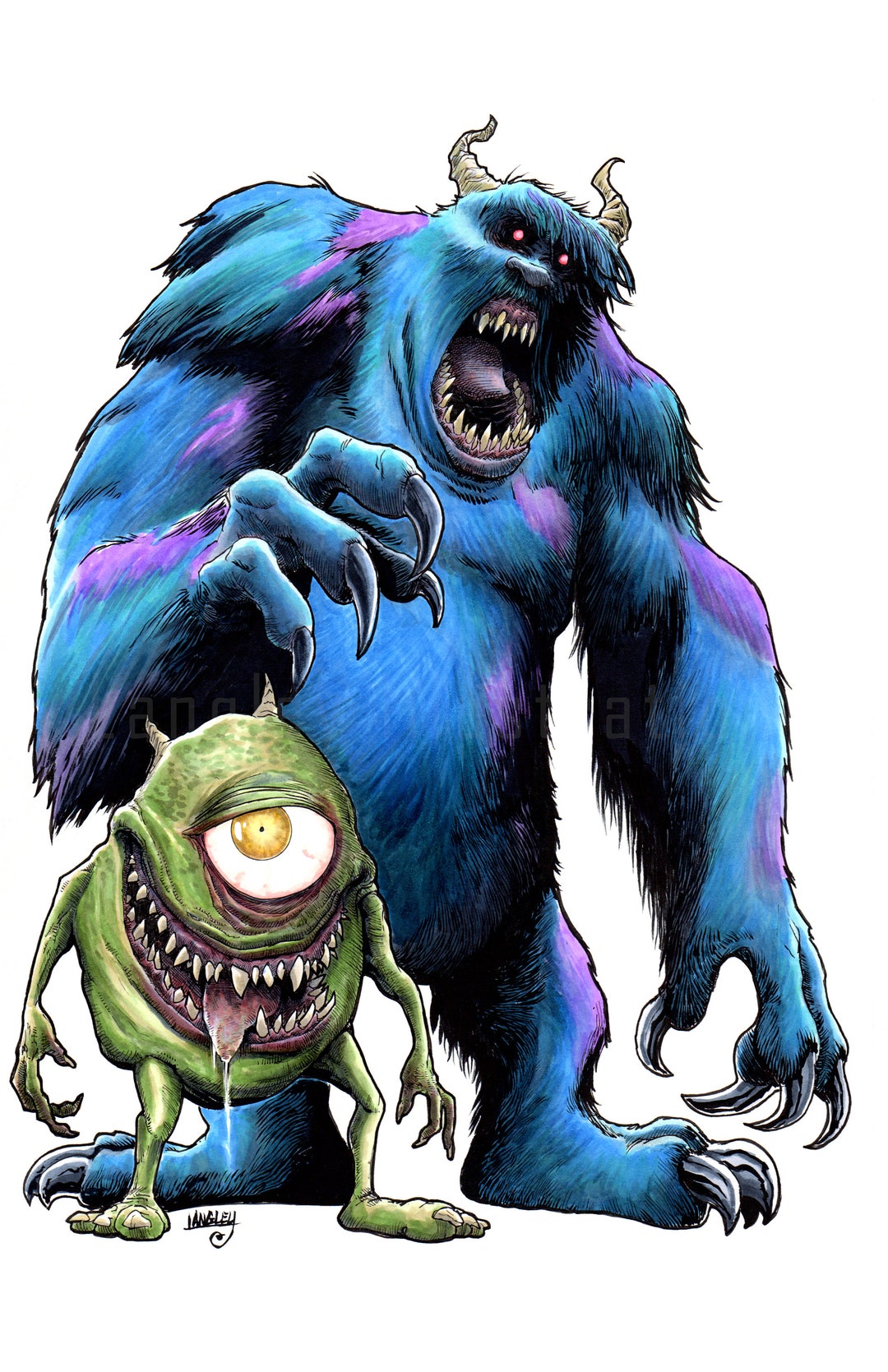 モンスターズ＆インク、サイン入り 11x17 モンスターズインク