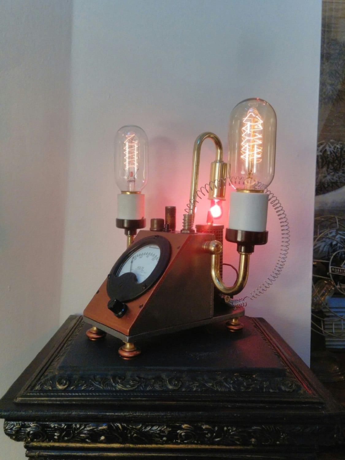 Unique Steampunk Tiny Tesla Table Lamp Etsy