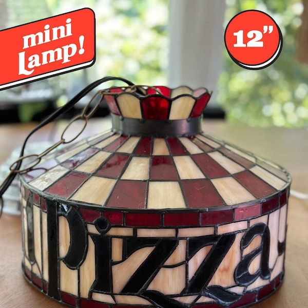 Mini 12" *Plug-in* Pizza Hut Tiffany Style Ceiling Lamp
