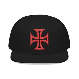 Vasco Cross Hat, High Profile Snapback Cap, Vasco da Gama Embroidery A-Frame Headwear - Black