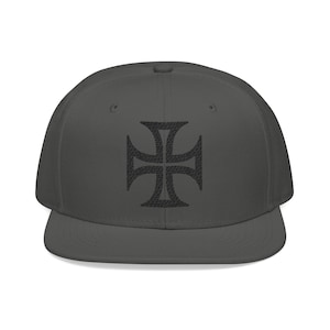 Vasco Cross Hat, High Profile Snapback Cap, Vasco da Gama Embroidery A-Frame Headwear - Dark Gray