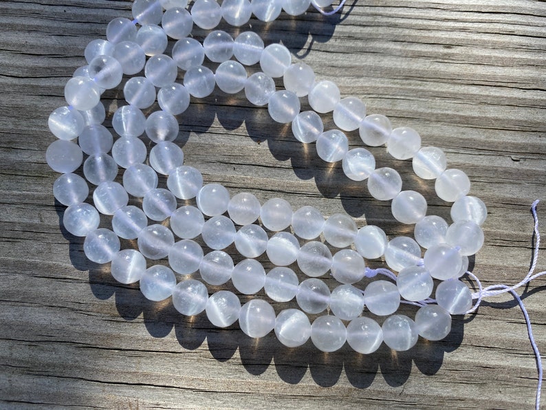 8mm 6mm 10mm Genuine Selenite 15.5 strand Beautiful Beads Round HIGH GRADE