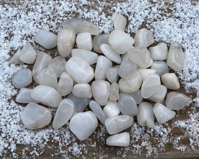 White Agate Small to large Tumbled Stones Clear Gemstones Etsy