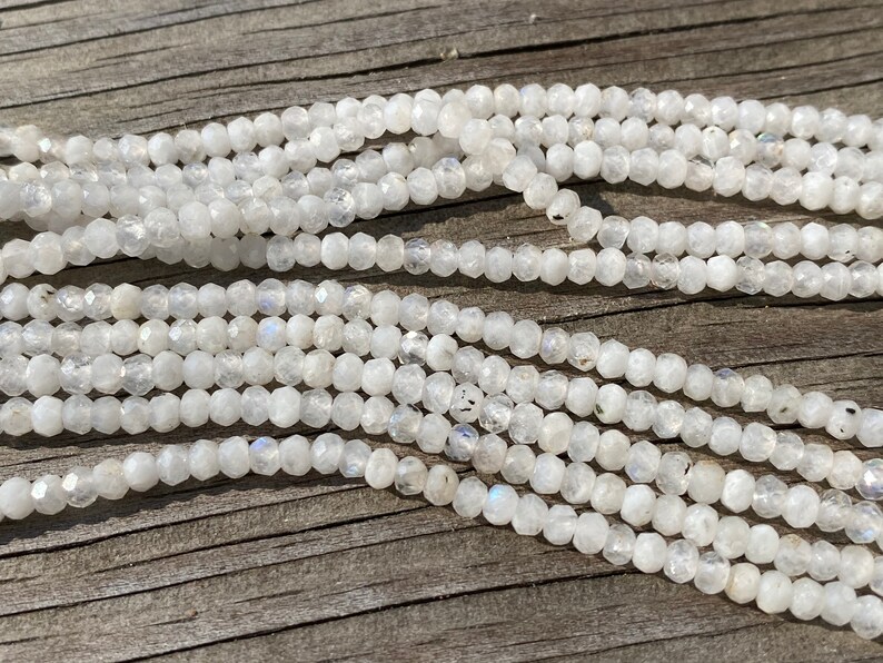 1-15 Strand 3mm Genuine Natural Rainbow Moonstone Beads High Grade
