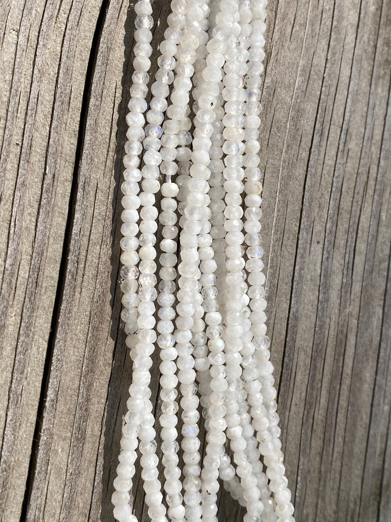 1-15 Strand 3mm Genuine Natural Rainbow Moonstone Beads High Grade