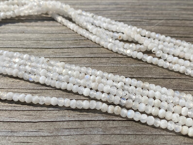1-15 Strand 3mm Genuine Natural Rainbow Moonstone Beads High Grade