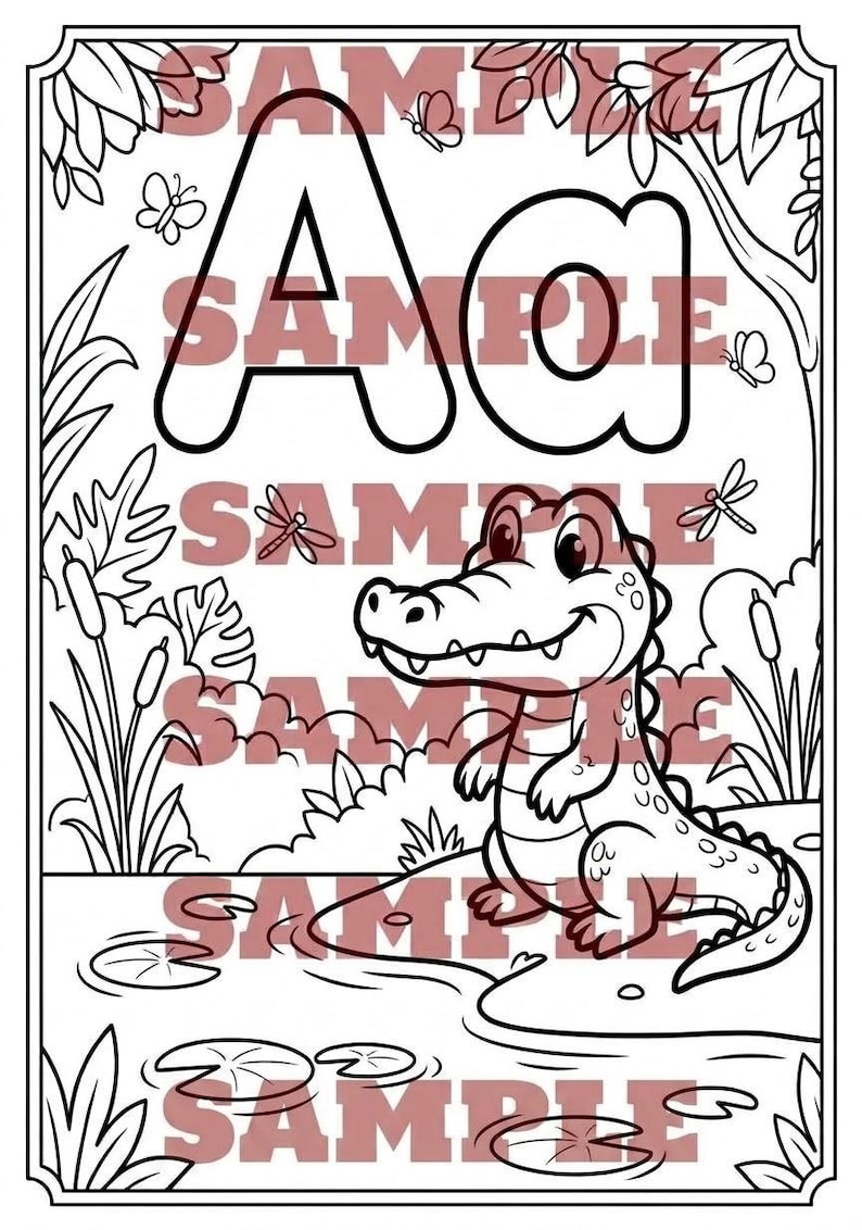 Animal Alphabet Coloring Book for Kids, A-Z Trace & Color Pages (PDF ...