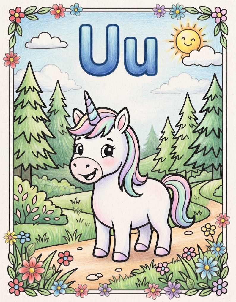 Animal Alphabet Coloring Book for Kids, A-Z Trace & Color Pages (PDF ...