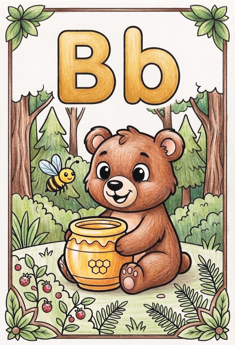 Animal Alphabet Coloring Book for Kids, A-Z Trace & Color Pages (PDF ...