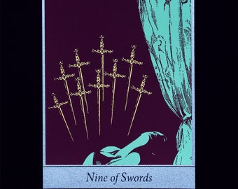 Nine of Swords - 8x12" (Screenprint) by Amalia Kouvalis