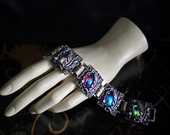 Antique Ethereal Judy Lee "Queen Carol" Dragon’s Breath Panel Bracelet