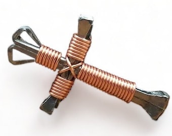 Disciples Cross Necklace Light Copper Jewelry Christian Wire Metal Nails Brand New