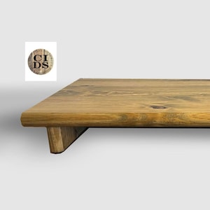 23&quot; Monitor Stand Pine 1&quot; Driftwood Stain 23 x 11.25 x 3.25 TV Wood Shelf Riser Furniture Desk Assembled New