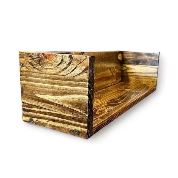 Support CD DVD CIDS 19,5" Pin 3/4" Noyer foncé 19,5 x 6,5 x 5,75 Étagère en bois Rangement en bois Assemblé Nouveau