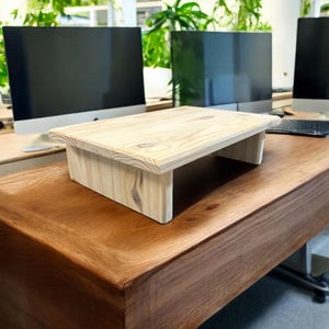 20" CIDS Monitor Stand Pine 3/4" Unfinished 20 x 12 x 4.75 TV Wood Shelf Riser Furniture Desk Assembled New