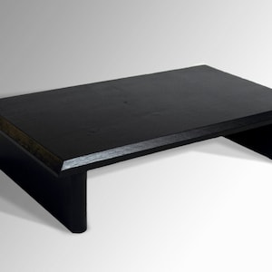 32" CIDS Monitor Stand Pine 3/4" Black Paint Glossy 32 x 12 x 7.75 TV Wood Shelf Riser Furniture Desk Assembled New