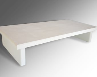 30" Free-Ship-USA Monitor Stand Pine 3/4" White Flat Paint 30 x 11.5 x 4.75 TV Wood Shelf Riser Furniture Desk Assembled ilg New
