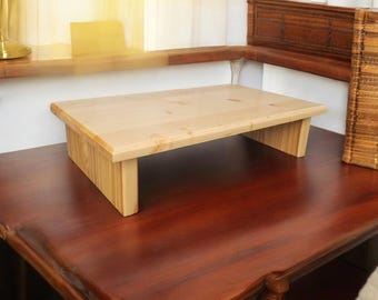 Soporte para monitor CIDS de 30" de pino de 3/4" con tinte natural de 30 x 12 x 4,75 pulgadas, estante elevador de madera para TV, mueble de escritorio ensamblado, nuevo