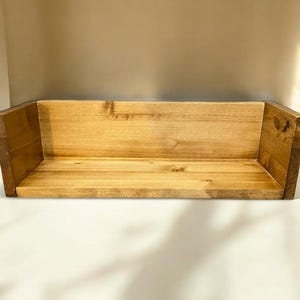 19.5&quot; CIDS CD DVD Stand Pine 3/4&quot; Golden Oak 19.5 x 6.5 x 5.75 Wood Shelf Storage Wooden Assembled New