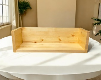 Estante de madera para CD y DVD CIDS de 19,5" (pinzola, 1,9 cm, tinte natural, 49,5 x 16,5 x 14,5 cm), ensamblado, nuevo