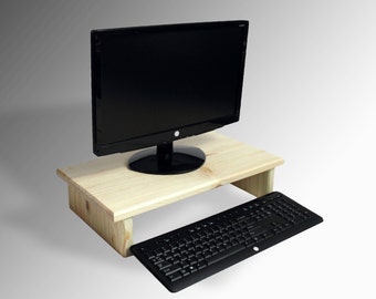 20" CIDS Monitor Stand Pine 3/4 Inch Unfinished 20 x 12 x 4.75 TV Wood Shelf Riser Furniture Desk Assembled New
