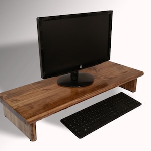 30&quot; Monitor Stand Pine 1&quot; Special Walnut 30 x 11.25 x 4.88 TV Wood Shelf Riser Furniture Desk Assembled ilg New