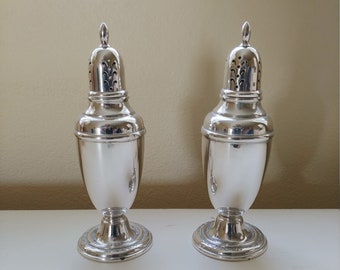 Vintage 1930s International Sterling Courtship salt and pepper shakers