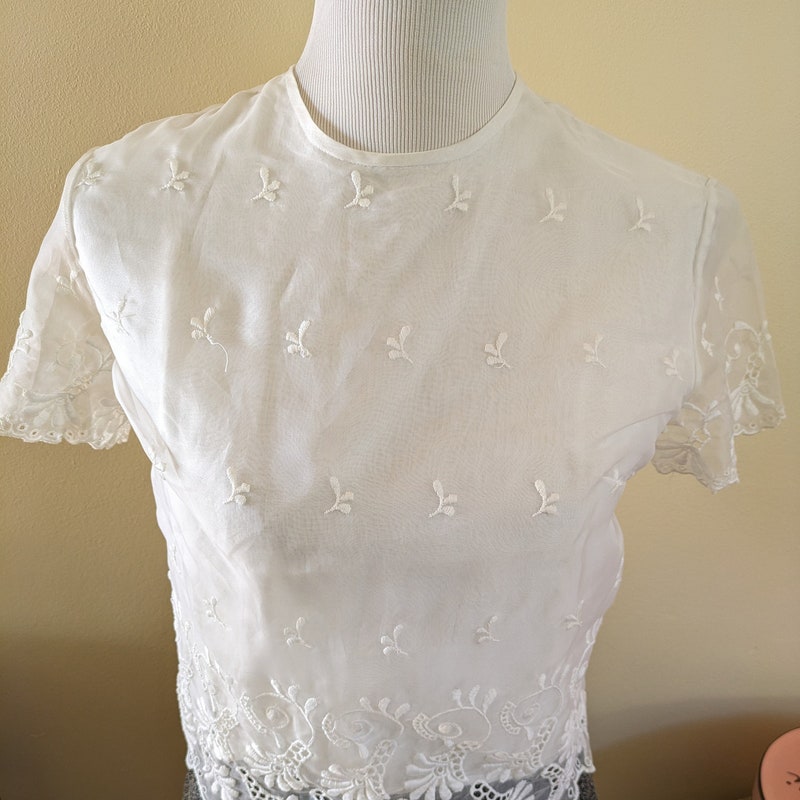 Vintage Lace Blouse - White OS main image 1