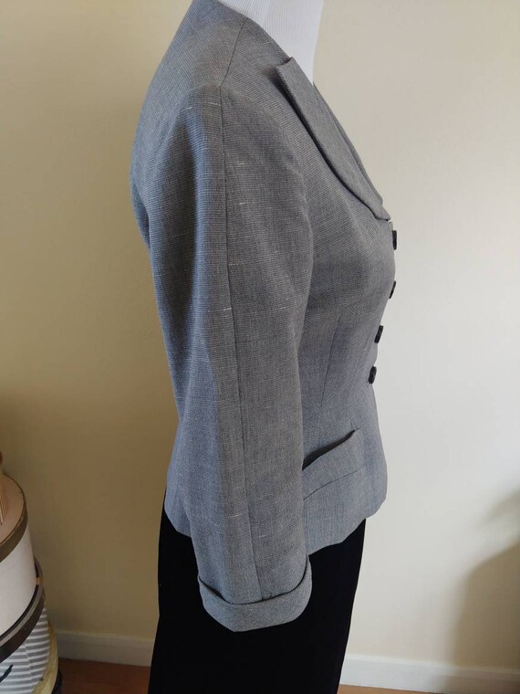 Vintage 1950s fitted jacket, Ben Zuckerman, woven… - image 4