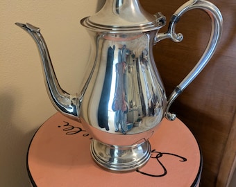 Vintage F.B. Rogers silver coffee pot, tea pot, silver on copper