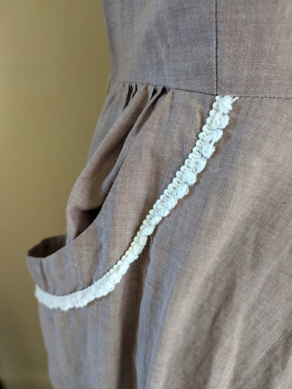 Vintage 1950s Cotton Summer Dress: Sleeveless Bei… - image 6