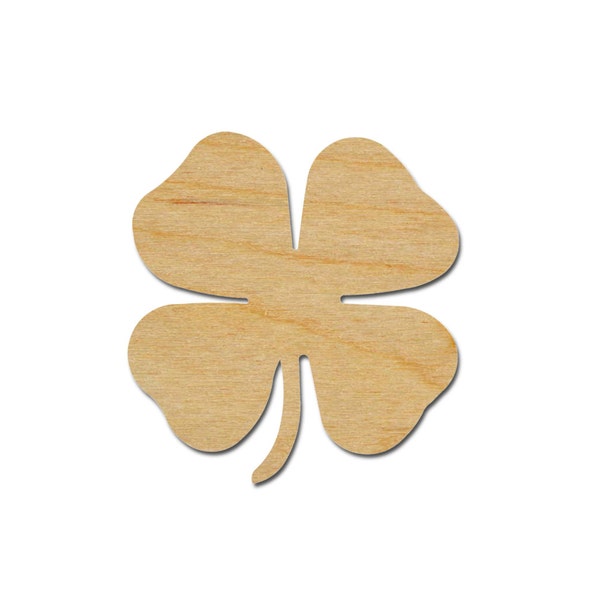 4 Leaf Clover Shamrock Shape St Patricks Day Unfinished Wood Craft Cut Outs Variety of Sizes Artistic Craft Supply