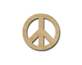 Peace Sign Shape Unfinished Wood Craft Cutouts Variety of Sizes Artistic Craft Supply