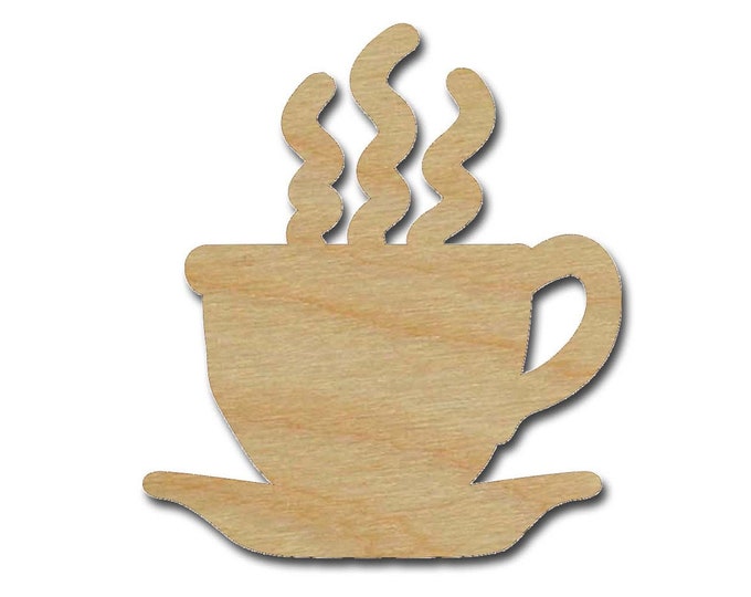 Coffee Cup Shape Unfinished Wood Cutouts Variety of Sizes - Etsy